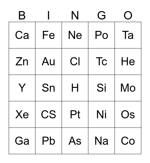Bingo Card #1 Bingo Card