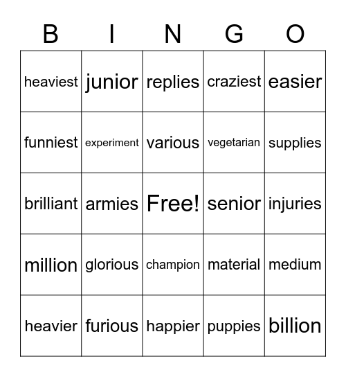 Links Bingo Card