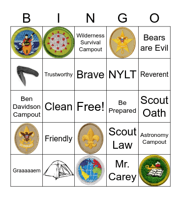 Scout Bingo Card