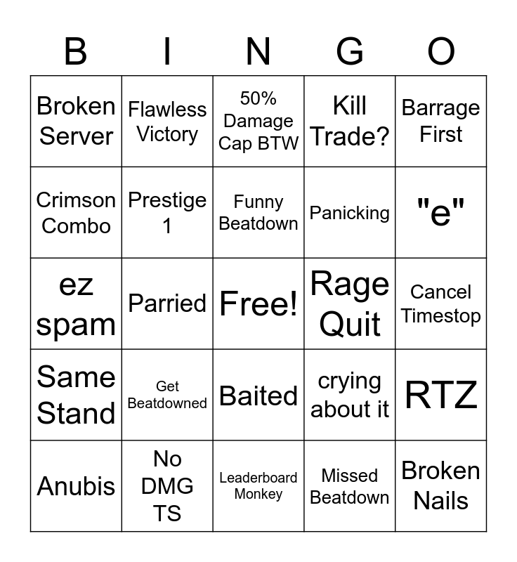 tusk act 4 Bingo Card