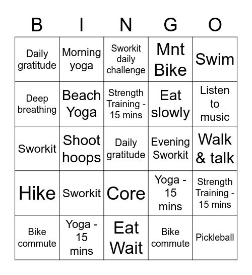 Habit Hacker Bingo Card