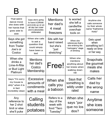 Emily Bingo Card
