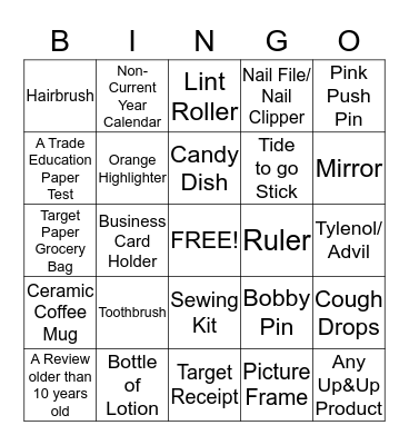 GTB Spring Cleaning Bingo! Bingo Card