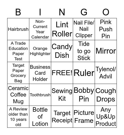 GTB Spring Cleaning Bingo! Bingo Card