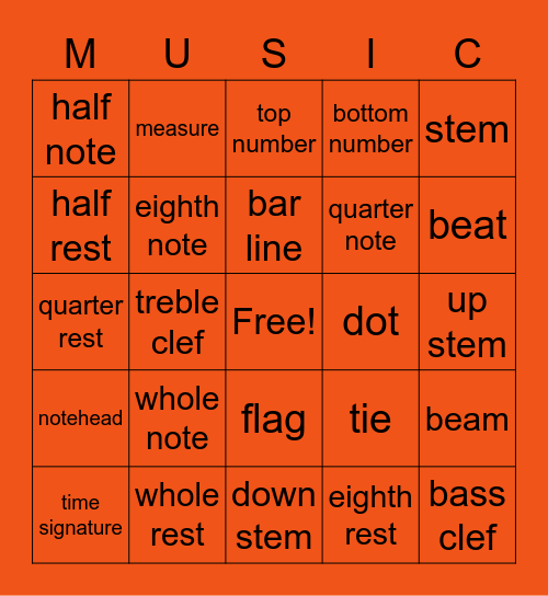 Unit 1 & 2 Bingo Card