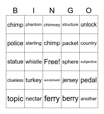 OG BINGO Card