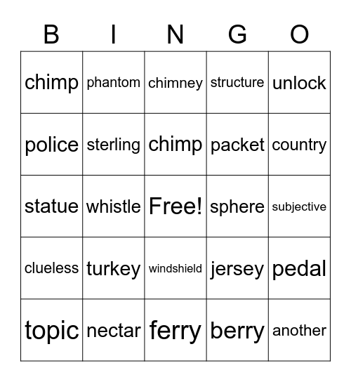 OG BINGO Card