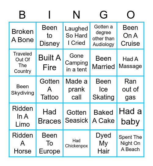 Corona Connections Happy Hour Bingo: Never Have I Ever! Bingo Card