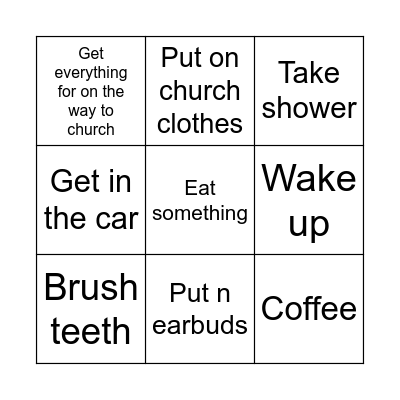 Next Sunday Bingo Card