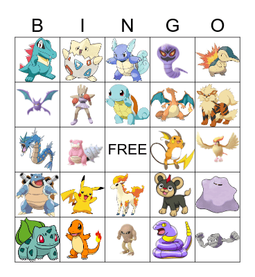 Pokemon Randomizer Bingo Card