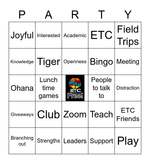 Empowering Teens Club Bingo Card