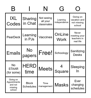 Strangest Year EVER 2021 Bingo Card