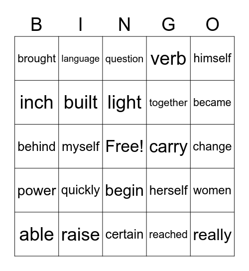Gene's Fourth Bingo Card - 3rd Grade!! Bingo Card