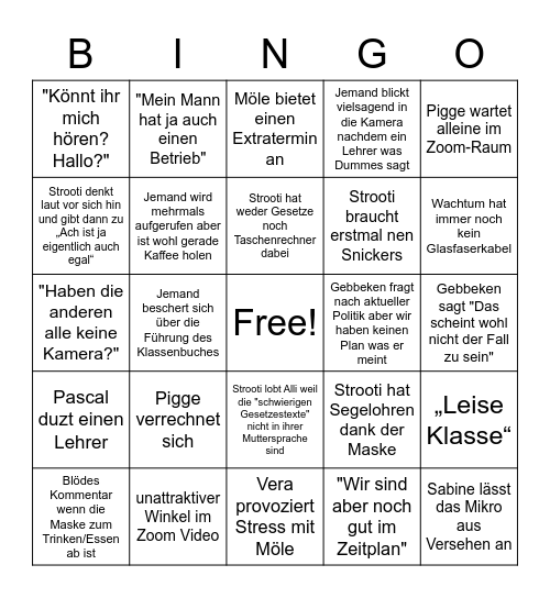 Möle Bingo Card