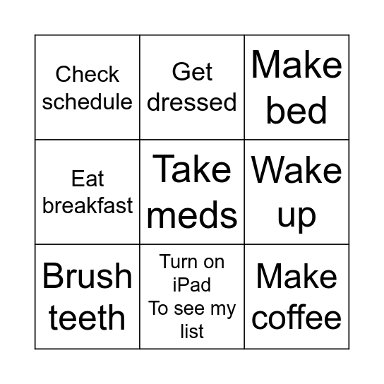 Next Tuesday Bingo Card