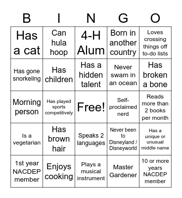 2021 NACDEP Bingo Card