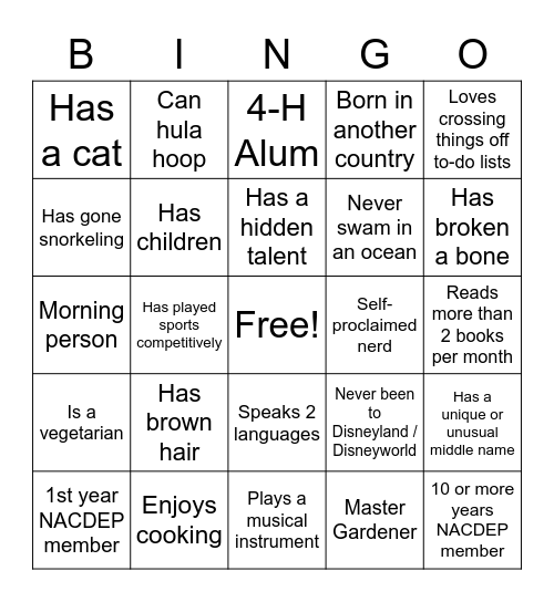 2021 NACDEP Bingo Card