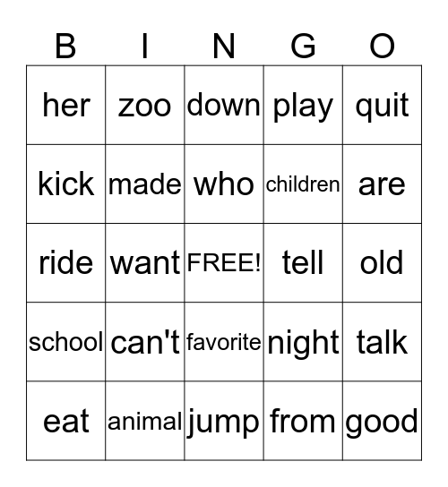 Word Wall Bingo#3 3/4/15 Bingo Card