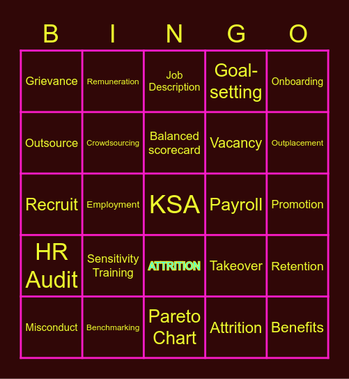 HR BINGO Card