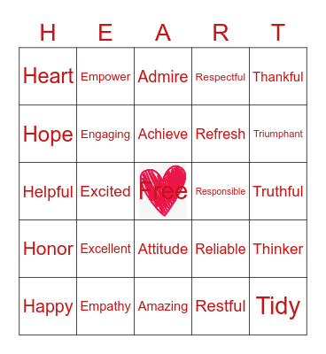 Heart Smart Bingo Card