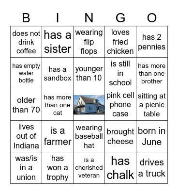 Terrell - Delk Family Reunion Bingo Card