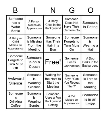 Nurse Council Virtual Bingo Card