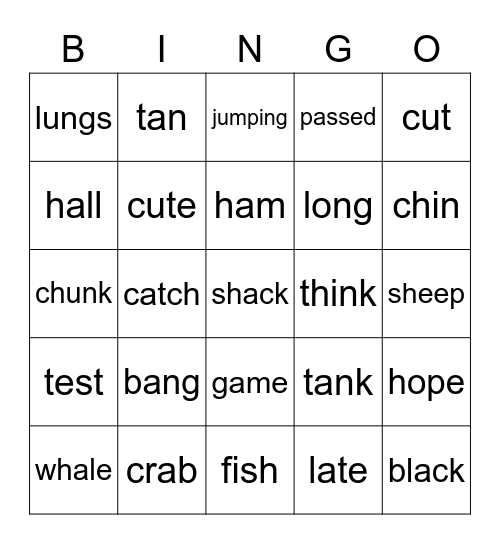 Fundations Bingo Card