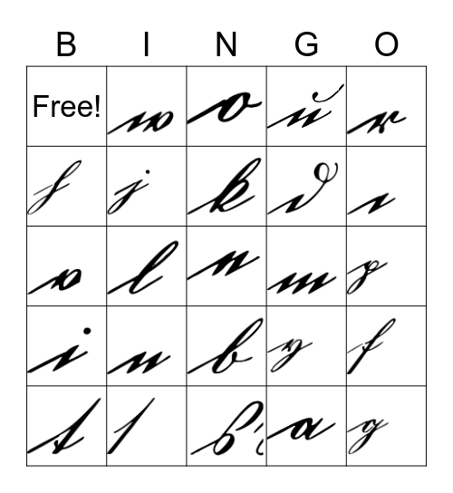 Lowercase Consonants Bingo Card