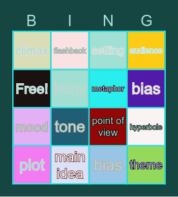 vocabulary bingo Card