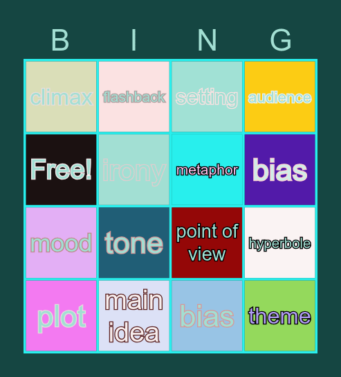 vocabulary bingo Card