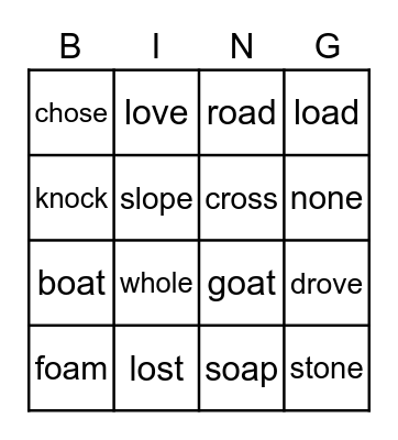 Yellow Bingo Card