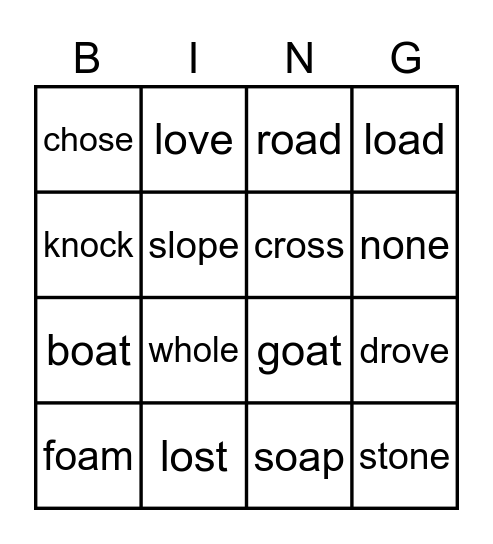 Yellow Bingo Card