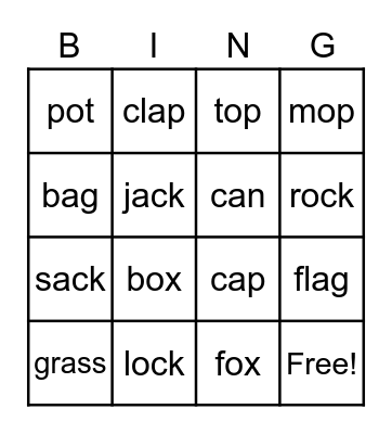 Pink Bingo Card