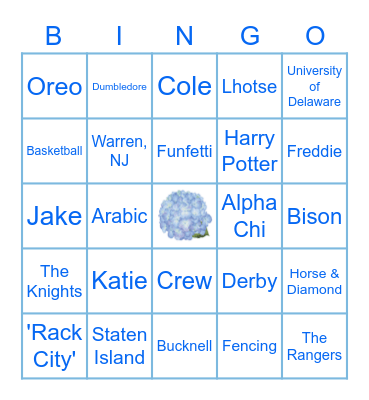 Kenzie's Bridal Bingo Card