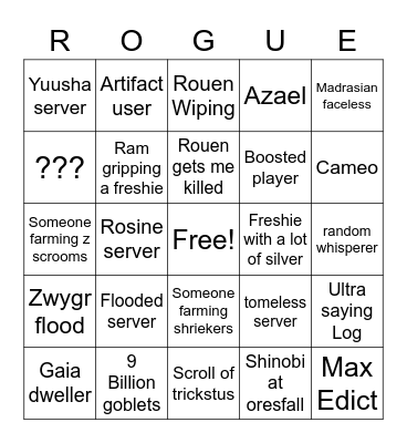 Bingo Lineage Bingo Card