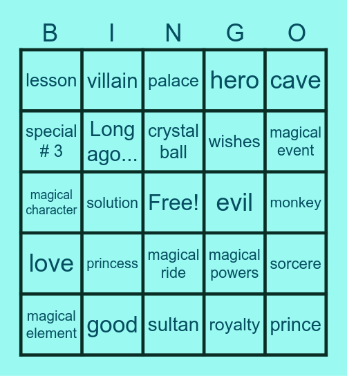 Elements of a Fair Tale Bingo Card