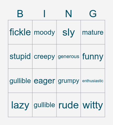 People Bingo Card