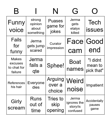 Man of Medan Bingo Card