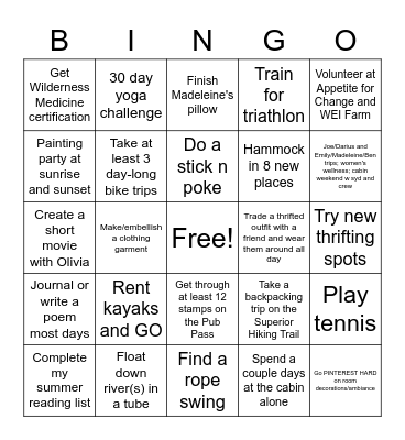 2021 summer of las chicas calientes Bingo Card