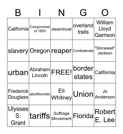 Benchmark BINGO Card