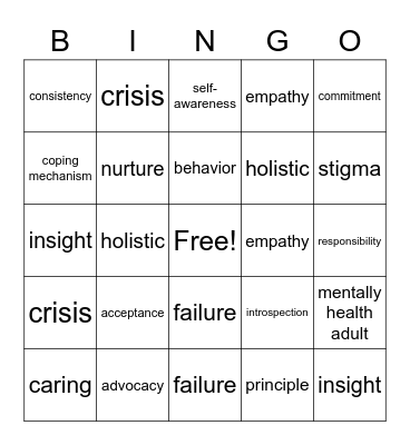 Chapter 8 Bingo Card