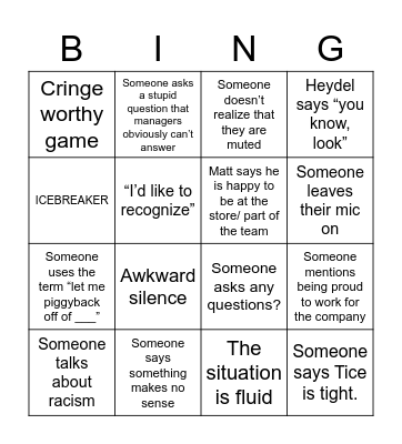 Bullshit Apple Meeting Bingo Card