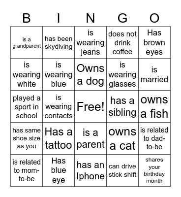 Find someone who..... Bingo Card