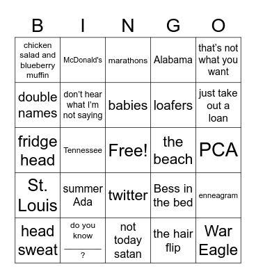 ADA BINGO Card