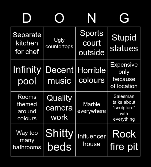 House Tour Bingo Card