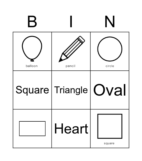 Bingo Shapes Bingo Card