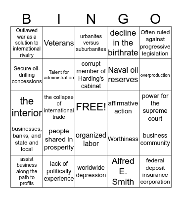 CONTINUE Bingo Card