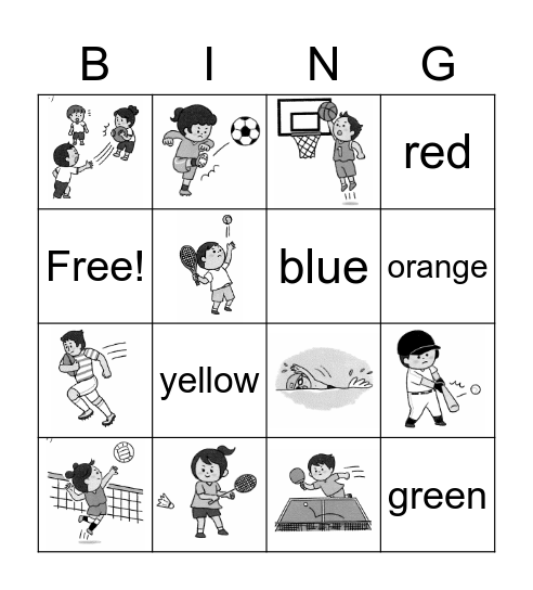 小３U4ー単語 Bingo Card