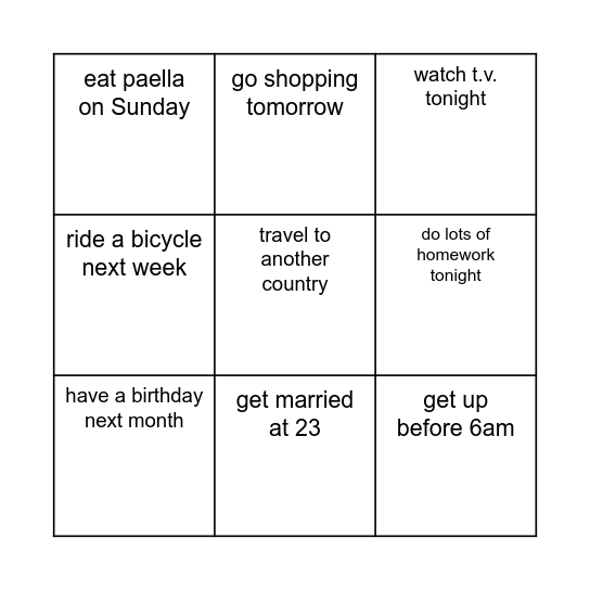 Find Someone Who Will.... Bingo Card