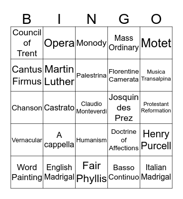 Prelude 2: Chapters 14 & 15; Prelude 3: Chapter 16 Bingo Card